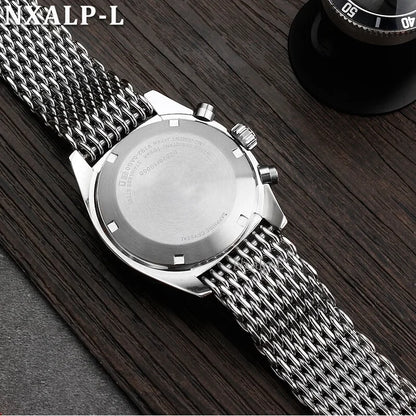 Luxury Milanese Mesh Watch Band Strap 18mm 20mm 22mm 24mm Stainless Steel for Seiko for Omega, 4.5mm Thickness