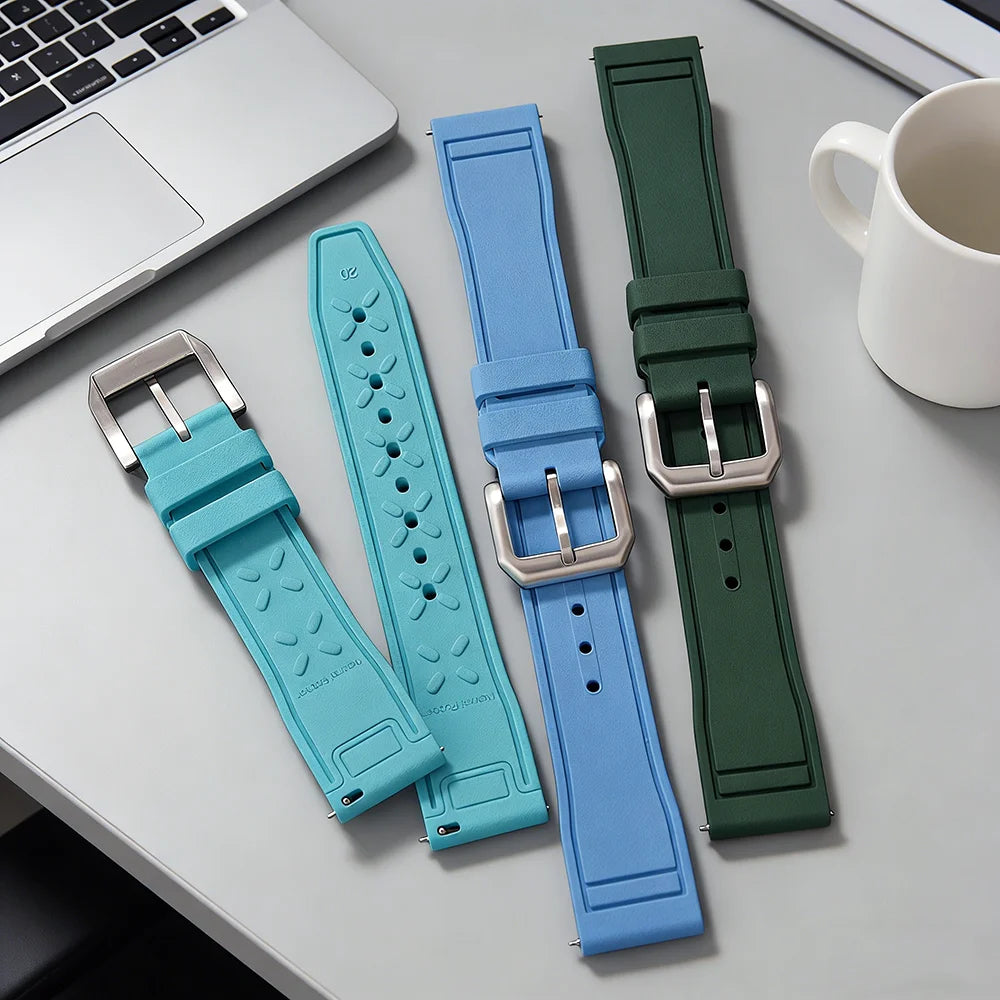 Bracelet en caoutchouc FKM 20mm 21mm 22mm pour montre IWC PILOT Portugal PORTOFINO, bracelet de plongée à libération rapide, montre connectée pour Huawei