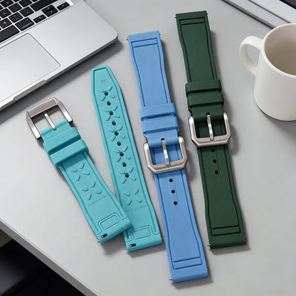 Bracelet en caoutchouc FKM 20mm 21mm 22mm pour montre IWC PILOT Portugal PORTOFINO, bracelet de plongée à libération rapide, montre connectée pour Huawei