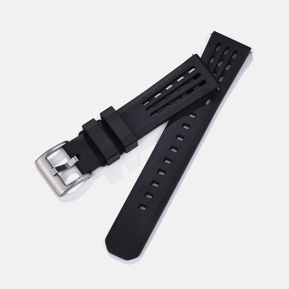 Bracelet de montre en caoutchouc FPM FKM, 20mm 22mm, dégagement rapide, qualité supérieure, conception de Structure poreuse, bracelet de Sport Durable et confortable