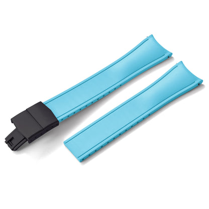 TONJETT for d-elug Curved FKM Rubber Watch Band 20mm 22mm Curved CTS Watch Strap Cut to Size Quick Release Butterfly Buckle