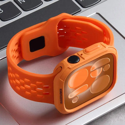 Custodia protettiva in TPU + cinturini in silicone per Apple Watch Ultra 3/2 (49 mm), S11/S10 (46 mm), 42 mm, 45 mm, 44 mm, 41 mm, 40 mm;