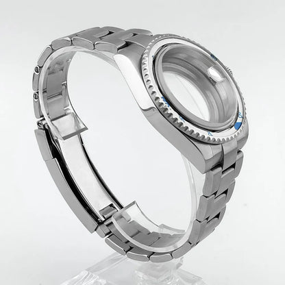 Orologio da tasca di alta qualità da 40,5 mm con vetro zaffiro e cassa in metallo, adatto per movimenti NH35/36/38, componenti per orologi, accessori, scatole per orologi e cinturini.