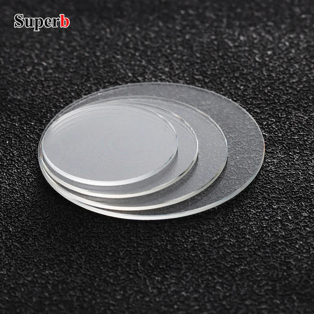Verre de montre de remplacement de haute qualité, plat, épaisseur 0,8/1,2 mm, diamètres 20-34,5 mm et 28-38,5 mm, transparent, accessoires de montre en cristal.