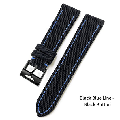 Nylon Canvas Watch Strap, 22mm, for Breitling HMGER Challenger, black, green, gray, yellow, high quality