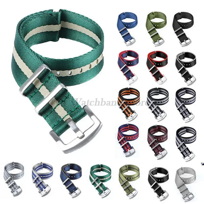 18mm 20mm 22mm Soft Nylon Strap Military Watchband for Samsung Galaxy Nylon Strap for Omega Seamaster 007