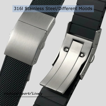 Boucle d'étanchéité en acier inoxydable 316L épais de 19mm, pour bracelet de montre Longines en caoutchouc, bracelet Hydroconquest L3, fermoir papillon pliable