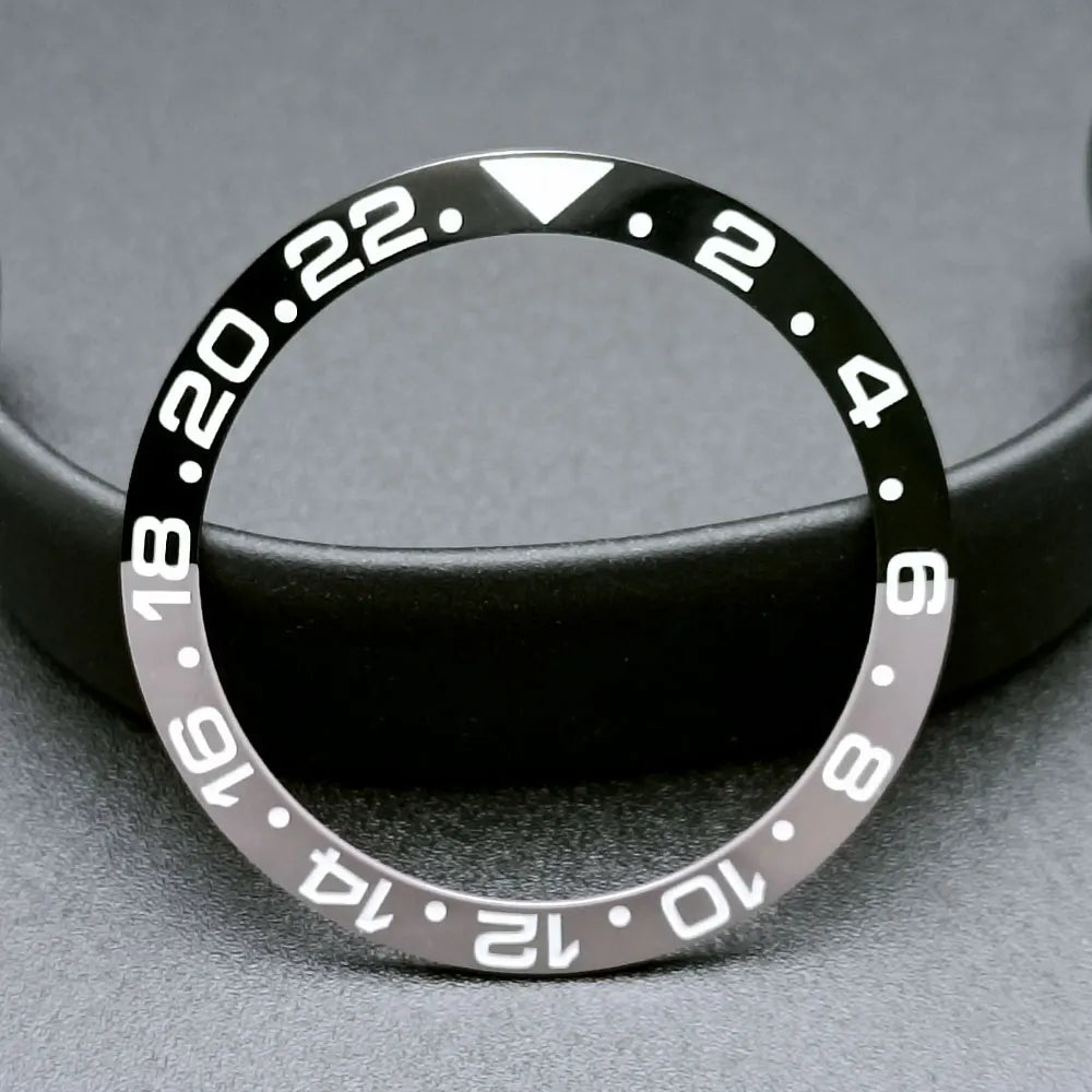 38mm x 30.6mm Sloped Ceramic Bezel GMT and Diving Watch Insert for 40mm Men's Watch Replacement Watch Bezel Inserts