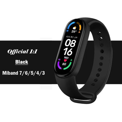 Official silicone strap for Xiaomi Mi Band 4 5 6 7, sports watch, Miband4 Miband7 Correa Mi band 3 4 5 6 7 bands