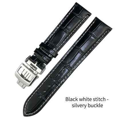 Bracelet de montre en cuir véritable, 19mm, 20mm, 21mm, 22mm, pour Jaeger LeCoultre Master Moonphase, noir, bleu, marron, vert, bracelet de montre en cuir de vache