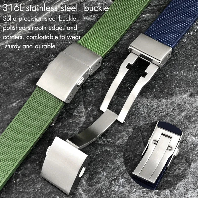 Cinturino per orologio in caucciù naturale, 21mm 19mm 20mm, per Longines Hydroconquest L3 39mm/41mm/43mm, quadrante per orologio, cinturino in silicone da immersione