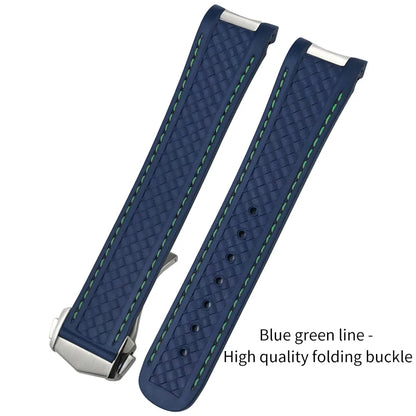Bracelet de montre en caoutchouc fluoré FKM coloré de qualité supérieure, 19mm, 20mm, 21mm, pour Omega Seamaster 300 Aqua Terra AT150, bracelet de montre souple, outil