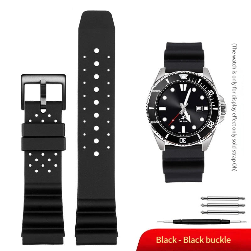 Seiko Rubber Watch Strap, 20mm, 22mm, Silicone, for Casio MDV-106 107 Dive SLA019J1, 2784