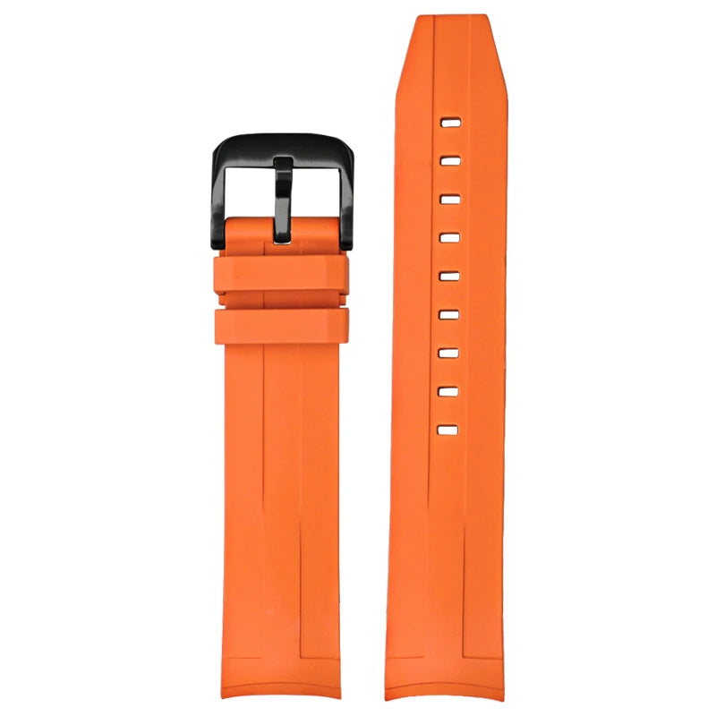 Bracelet de montre à extrémité incurvée en fluorocarbone FKM, 21mm, pour Tissot Seastar T120, en caoutchouc souple, résistant à la chaleur, pour hommes, Bracelet de plongée