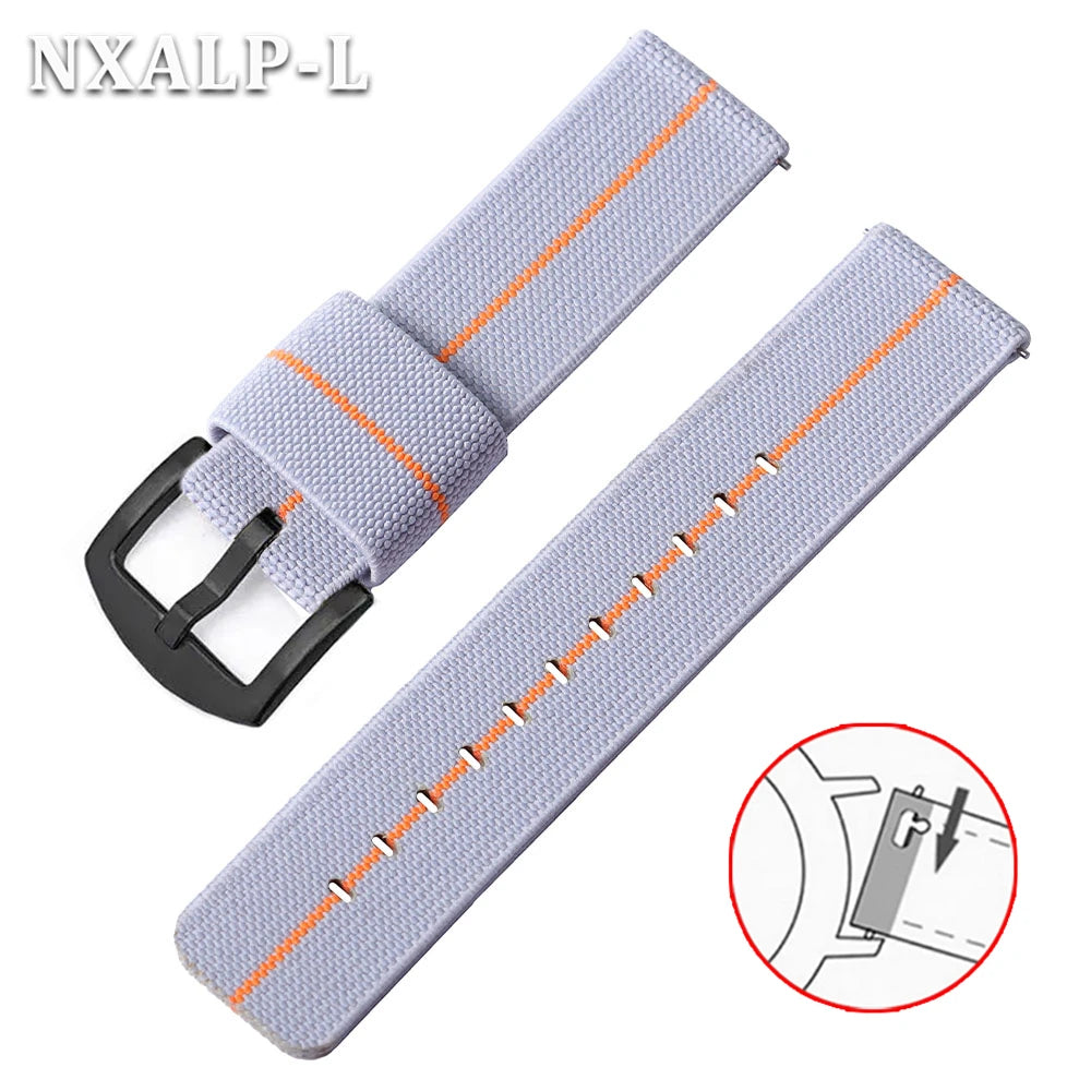 18mm 20mm 22mm 24mm Nylon Elastic Watch Strap Army Woven For Seiko Bracelet Military Sport Watch Band For Men Quick Release