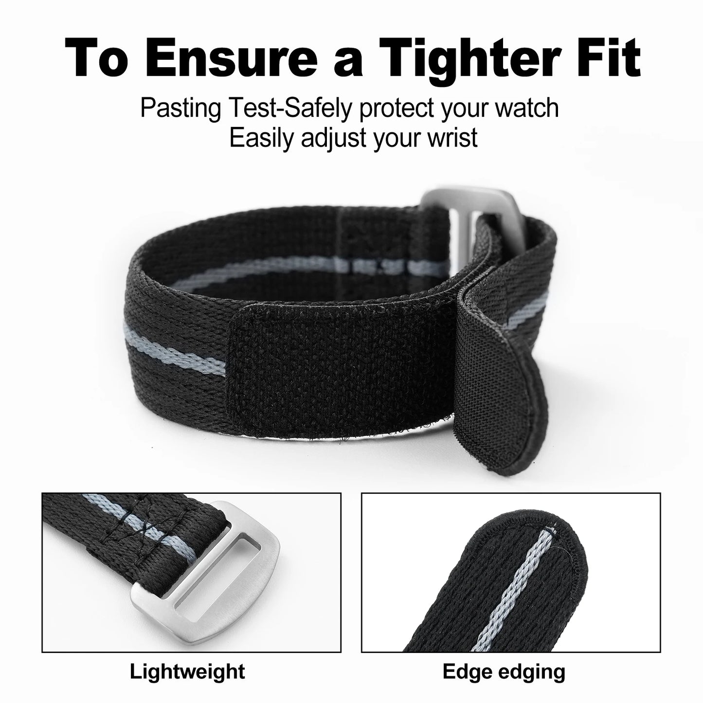 IBENIFIT titane boucle Nylon Bracelet ceinture 20mm 22mm universel remplacement Sport bracelets de montre montre-Bracelet