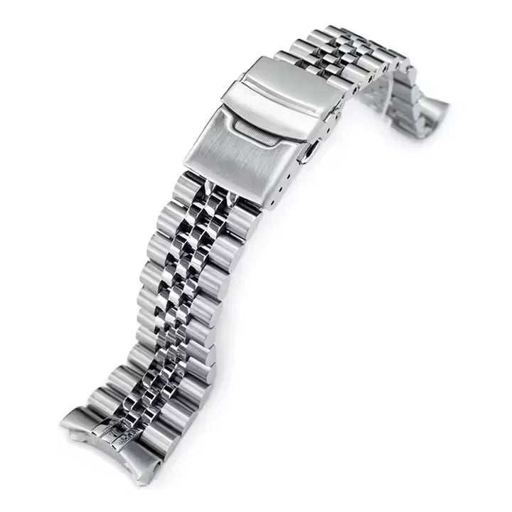 22mm Super adapté pour Seiko Nh35 Skx007 jubilé brossé 316L solide en acier inoxydable extrémité incurvée Skx 007 Bracelet de montre