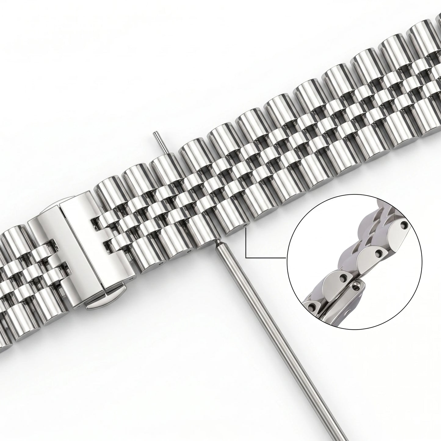 Bracelets de montre en acier inoxydable poli argent 16 18 19 20 21 22mm, accessoires de Bracelet de montre en métal