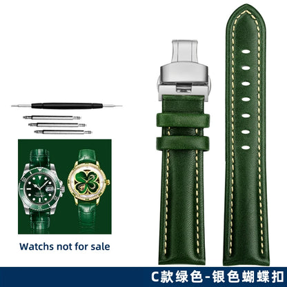Green butterfly watch strap, 12mm, 14mm, 16mm, 18mm, 20mm, 22mm, high quality, casual, business, watch strap, watch accessories