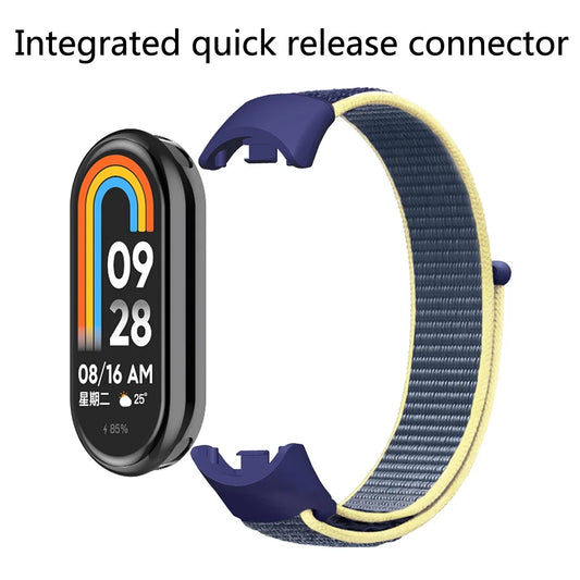 Bracciale con fibbia in nylon per Xiaomi Mi Band 10 9 8, cinturino di ricambio, pulsera Xiaomi Smart Band 10 9 8 NFC