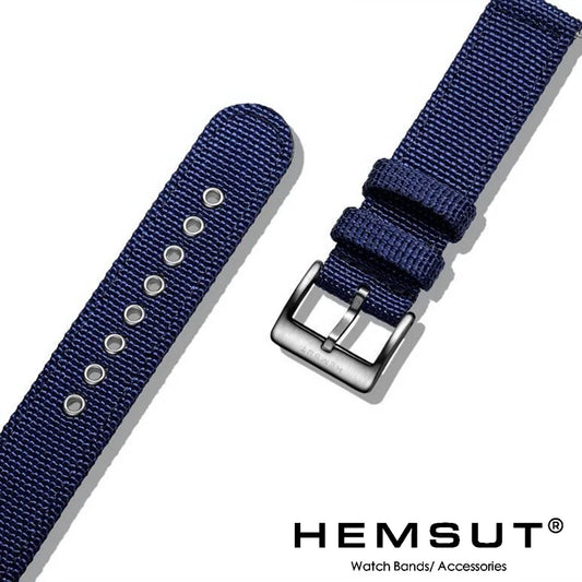 Hemsut - Braccialetti per orologi militari traspiranti e impermeabili, cinturini in nylon, movimento a sgancio rapido, alta qualità, 18 mm, 20 mm, 22 mm, 24 mm