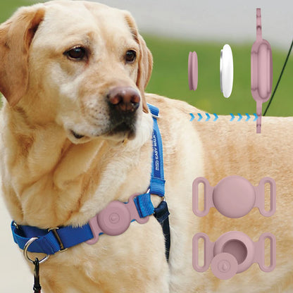 Coque en silicone souple avec porte-clés pour Apple Airtag, collier de chien et de chat, housse de protection anti-rayures pour étiquettes d'air, sacs à dos de bagages