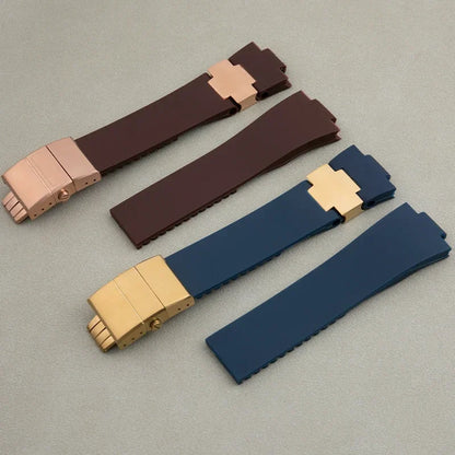 Cinturino per orologio in gomma di silicone morbido, impermeabile, nero, marrone, blu, per Ulysse Nardin, cinturino per orologio da immersione, 25x12mm