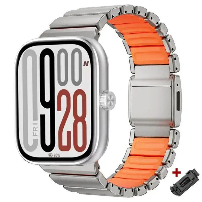 Metal Bracelet for Redmi Watch 6/5/4 3/5Acitve Lite, Alloy Magnetic Buckle Strap
