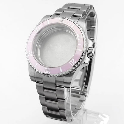    40.5mm sous-montre verre saphir boîtier en métal ajustement NH35/36/38 mouvement ajustement 28.5mm cadran pièces de montre accessoires boîte de montre bande