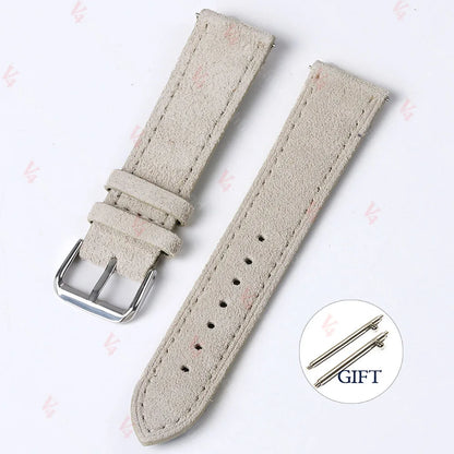 18mm 19mm 20mm 22mm Vintage daim peau de vache Bracelet de montre à la main Bracelet de montre gris marron vert Bracelet à dégagement rapide pour hommes femmes