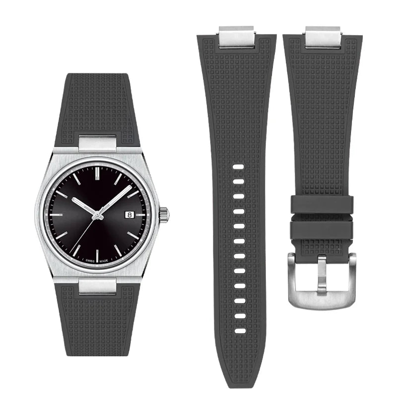 Bracelet de montre en Silicone 27mm pour Tissot PRX, Bracelet de montre FKM de haute qualité pour hommes