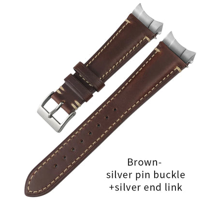 Cinturino per orologio in pelle bovina con estremità curve in metallo da 22 mm a sgancio rapido per Tudor 41 mm Black Bay GMT Vintage, cinturino per orologio fatto a mano da uomo