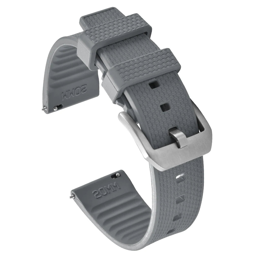 Cinturino per orologio in gomma FKM vulcanizzata di alta qualità, 20mm 22mm, a sgancio rapido, per uomo, sport, immersioni, accessori per cintura