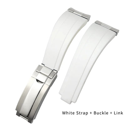Correa de reloj de caucho para Rolex DayRequiSubmariner, correa de silicona estilo Oysterflex, cierre desplegable, 20 mm, 21 mm, 19 mm, 18 mm