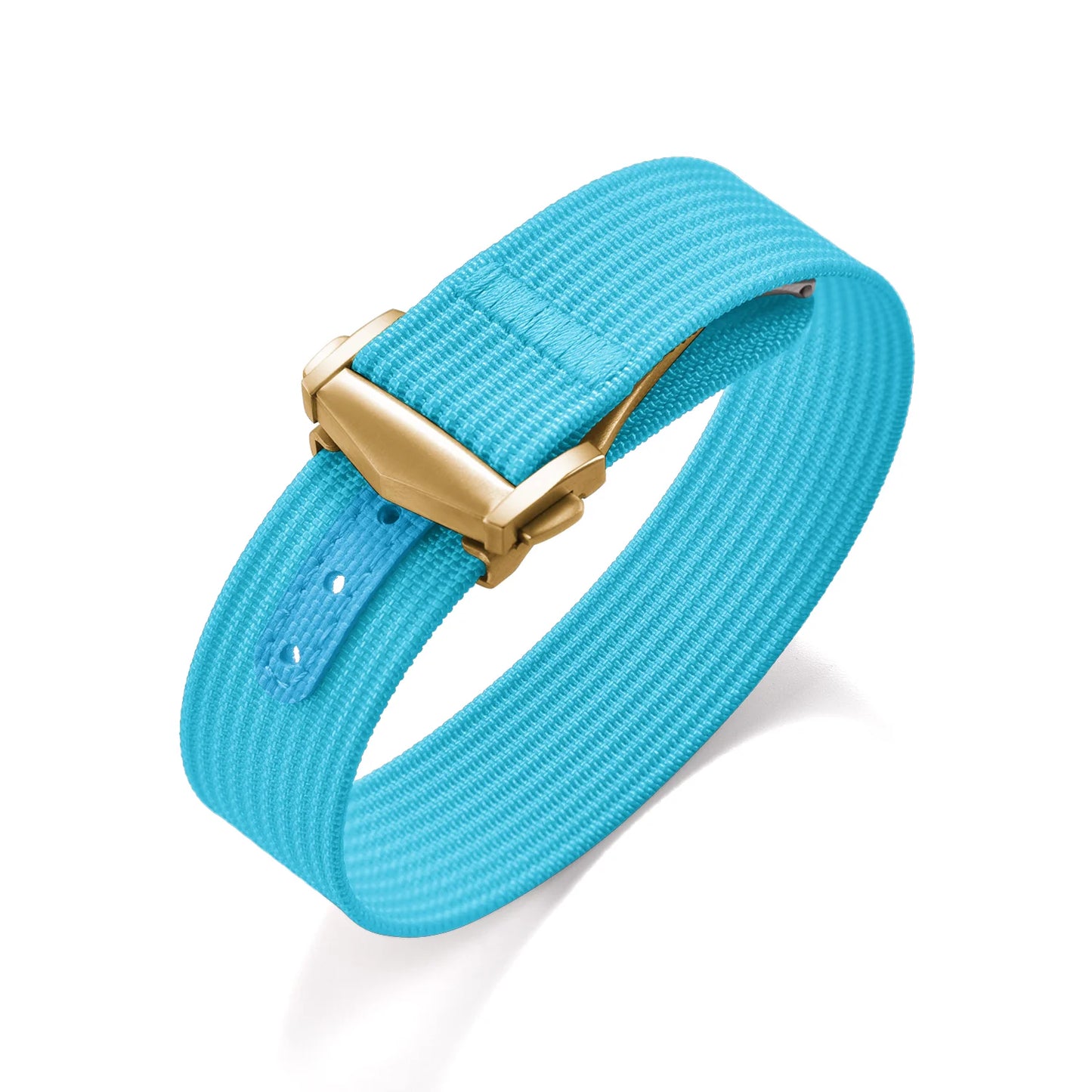 Ribbed Nylon Military Watch Strap 18mm 20mm 22mm with FKM Rubber Deployment Buckle, Sports Bracelet for Men Omega/Tudor/Seiko