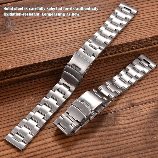Bracelet de montre de luxe en acier inoxydable, 18mm 20mm 22mm, Bracelet en acier à trois maillons, libération rapide, ajustement droit, pour Rolex