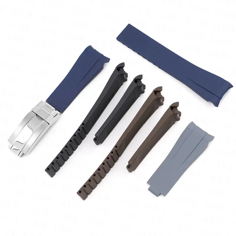 Cinturino in gomma da 20 mm per Rolex GMT Daytona Submariner, cinturino per orologio impermeabile in TPU con estremità curve, ricambio per Omega X Swatch MoonSwatch