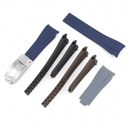 Cinturino in gomma da 20 mm per Rolex GMT Daytona Submariner, cinturino per orologio impermeabile in TPU con estremità curve, ricambio per Omega X Swatch MoonSwatch