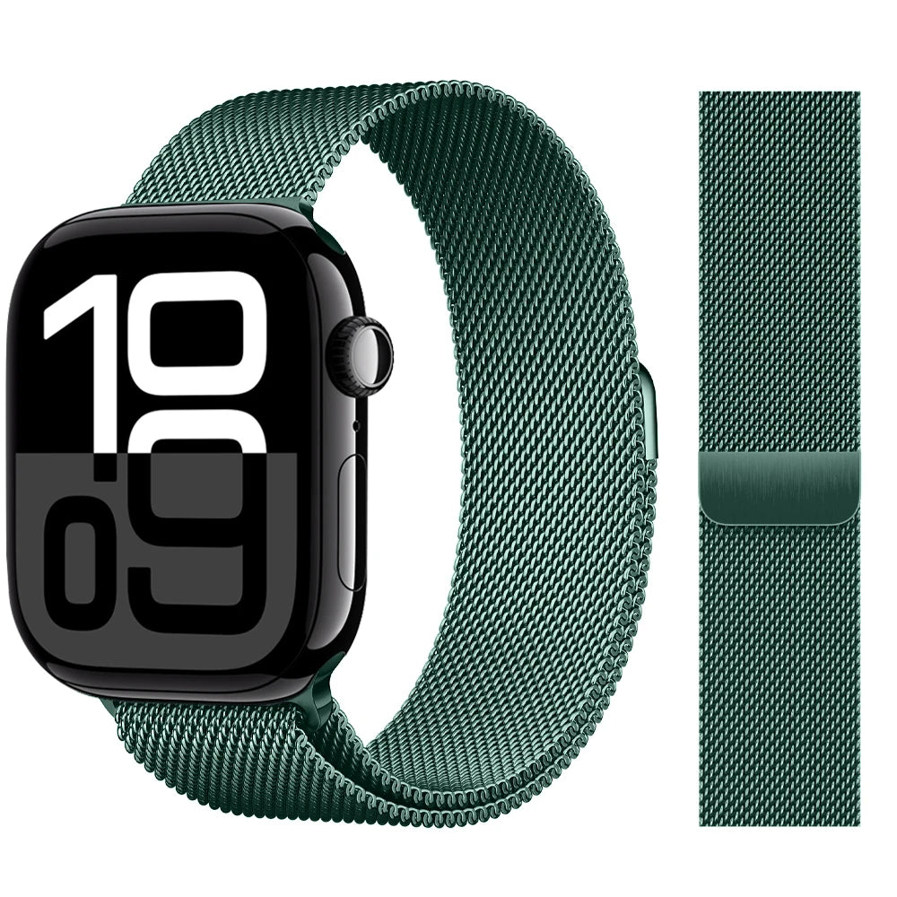 Apple Watch 米兰尼斯表带，46mm 44mm 45mm 40mm 42mm 41mm，适配 iWatch 系列 11 10 9 8 SE 7 6 Ultra 3 2