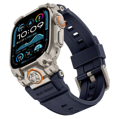 Bracelet en acier inoxydable + silicone pour Apple Watch 49 mm, bracelet sport compatible avec Apple Watch Ultra 3/2 iWatch