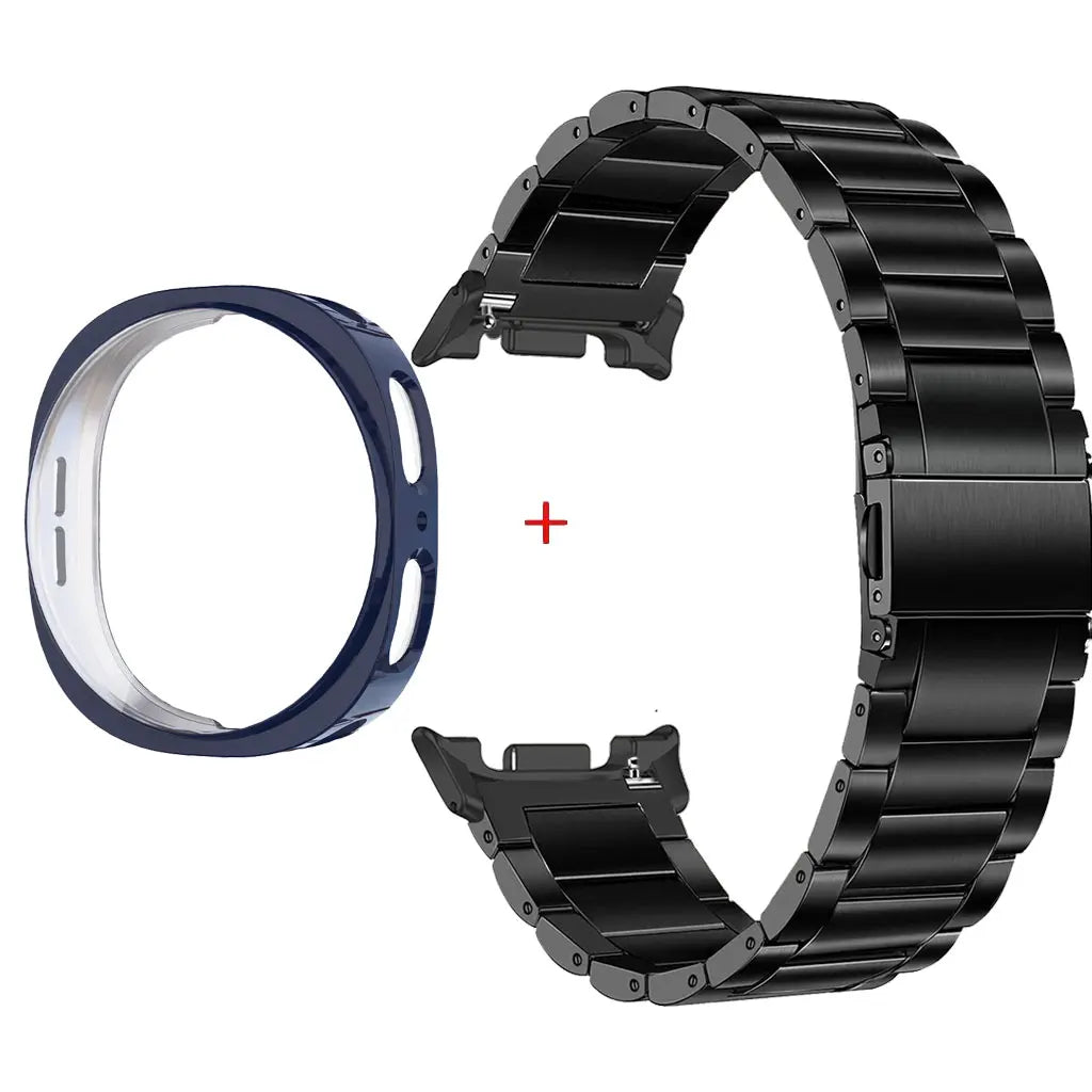 Stainless Steel Watch Band + Case for Samsung Galaxy Watch 8 40mm 44mm, Full Cover Metal Strap