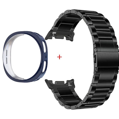 Stainless Steel Watch Band + Case for Samsung Galaxy Watch 8 40mm 44mm, Full Cover Metal Strap