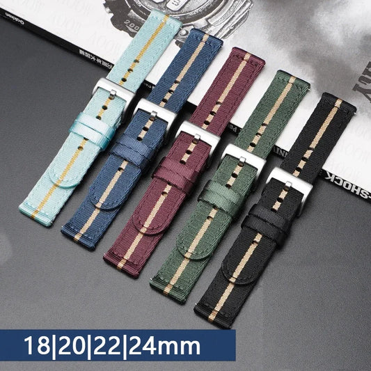 Bracelet en Nylon souple pour hommes et femmes, 18mm, 20mm, 22mm, 24mm, pour Omega Seamaster 007, toile à dégagement rapide, remplacement du bracelet de montre pour Seiko Casio