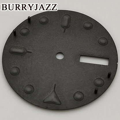 BURRYJAZZ-Watch dial without logo NH36, black dial, green dial Shoous Fit 3 O'Clock, 28.5 O'Clock Crown case, 3.8mm