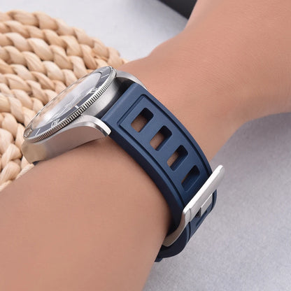 New heavy duty FKM watch strap 20mm 22mm quick release waterproof fluoro rubber watch band 5mm thick unisex suitable for dive sport watch