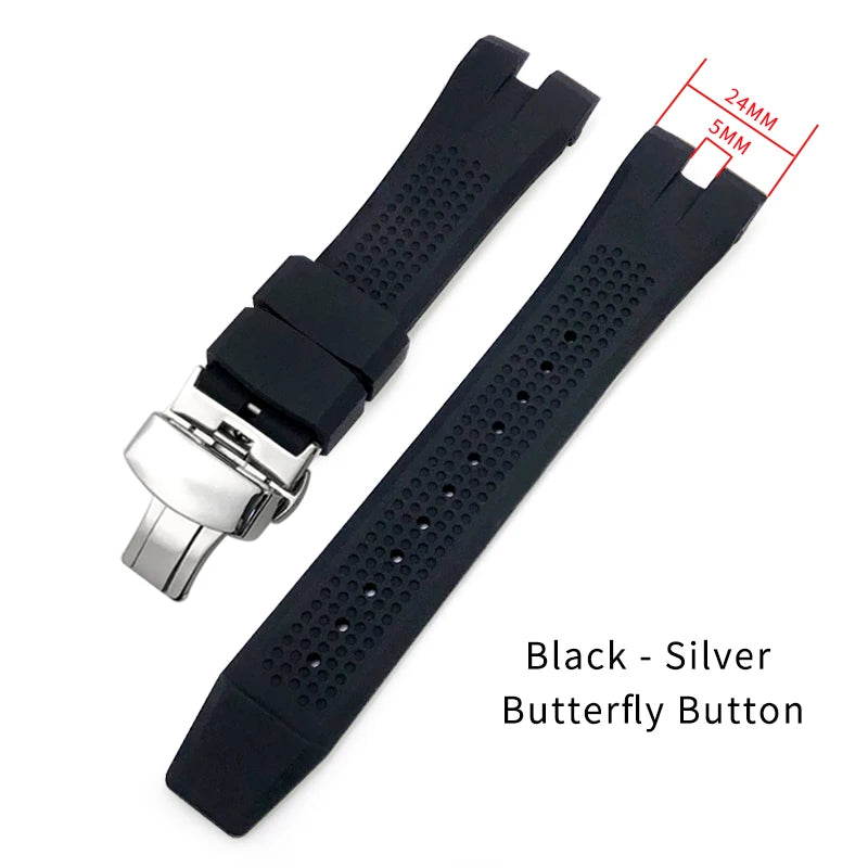 Bracelet de montre en caoutchouc et silicone de haute qualité, 24mm, pour CITIZEN AW1475 1476 1477 CA4154 4155 4156 4278, bracelet de montre de sport durable pour hommes