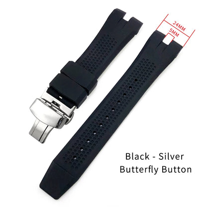 Bracelet de montre en caoutchouc et silicone de haute qualité, 24mm, pour CITIZEN AW1475 1476 1477 CA4154 4155 4156 4278, bracelet de montre de sport durable pour hommes