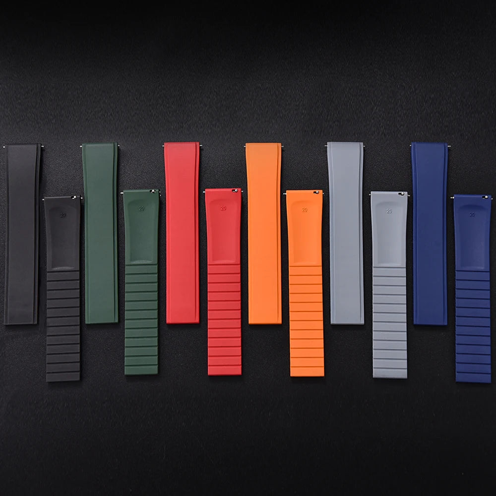 CTS FKM High Quality Fluoro Rubber Quick Release Watch Straps Soft 19/20/21/22mm for Dive Watch Unisex Cut to Size