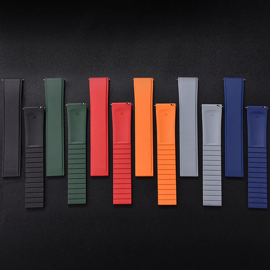Bracelets de montre en caoutchouc fluoré CTS FKM de haute qualité, à dégagement rapide, souples, 19/20//21/22mm, pour montre de plongée, unisexe, découpé à la taille