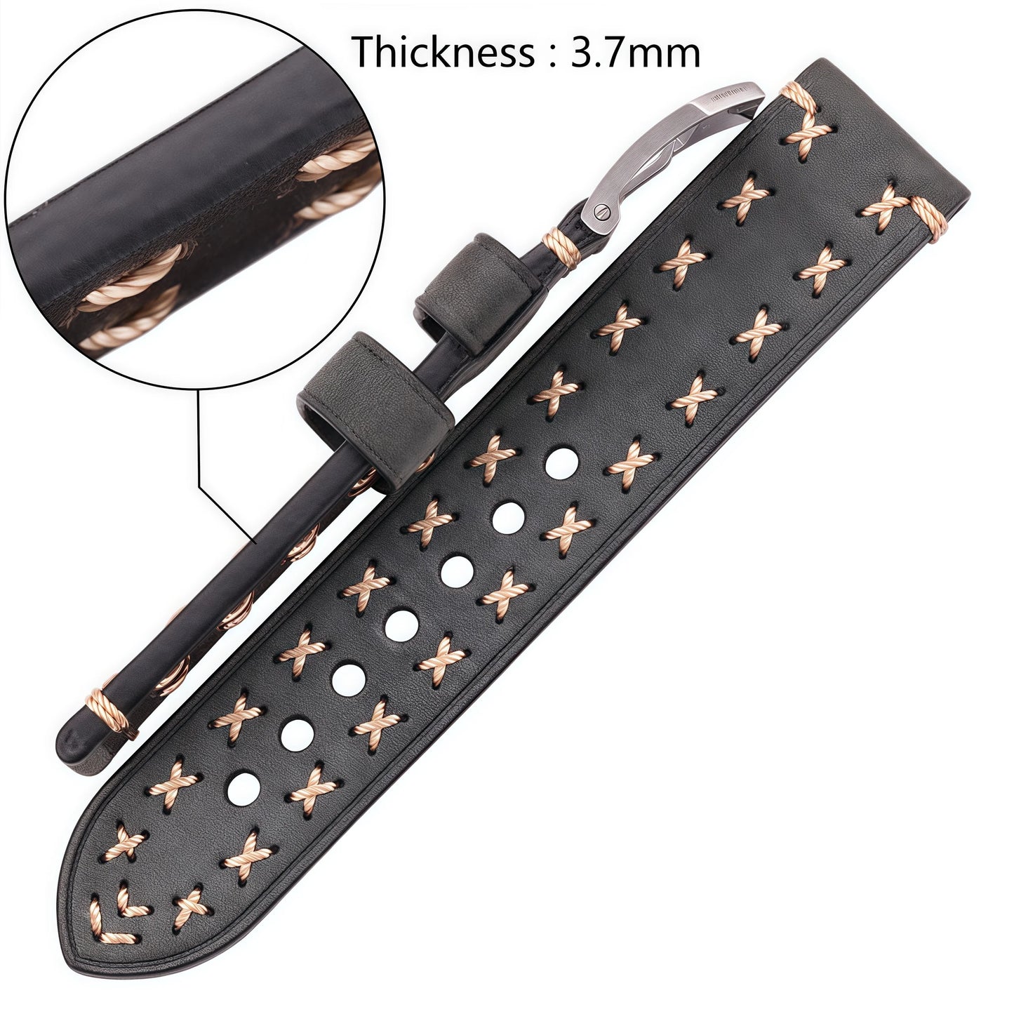 Handmade Watch Straps with Retro Stainless Steel Buckle 22mm 24mm Men Women Genuine Leather Watch Band Bracelet Belt Watch Accessory